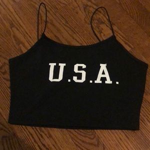 Black USA tank top